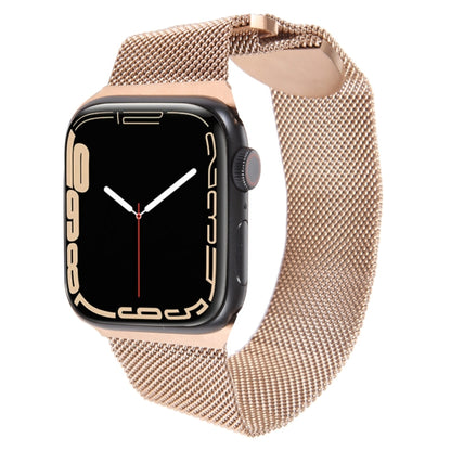 For Apple Watch 8 45mm Milanese Metal Magnetic Watch Band(Rose Gold) - Watch Bands by PMC Jewellery | Online Shopping South Africa | PMC Jewellery