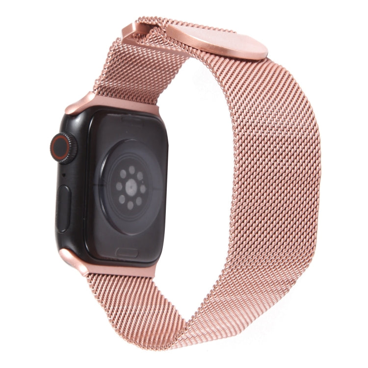 For Apple Watch 8 45mm Milanese Metal Magnetic Watch Band(Pink) - Watch Bands by PMC Jewellery | Online Shopping South Africa | PMC Jewellery