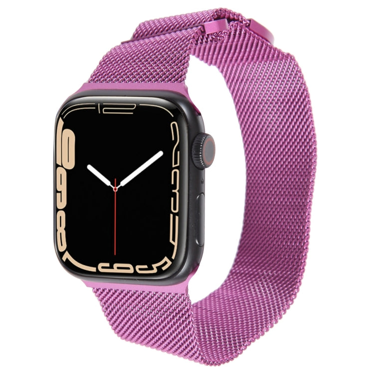 For Apple Watch 7 41mm Milanese Metal Magnetic Watch Band(Purple) - Watch Bands by PMC Jewellery | Online Shopping South Africa | PMC Jewellery