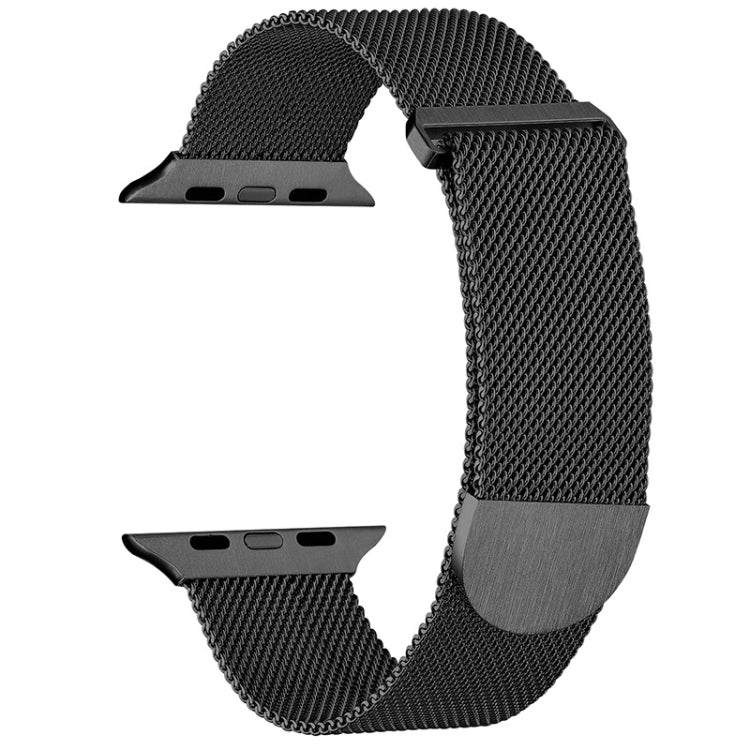 For Apple Watch 7 45mm Milanese Metal Magnetic Watch Band(Black) - Watch Bands by PMC Jewellery | Online Shopping South Africa | PMC Jewellery