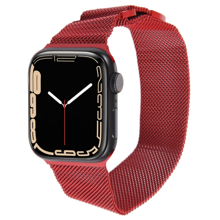 For Apple Watch 2 38mm Milanese Metal Magnetic Watch Band(Red) - Watch Bands by PMC TechLife | Online Shopping South Africa | PMC TechLife