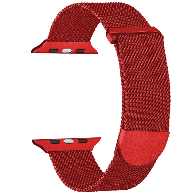 For Apple Watch 42mm Milanese Metal Magnetic Watch Band(Red) - Watch Bands by PMC TechLife | Online Shopping South Africa | PMC TechLife