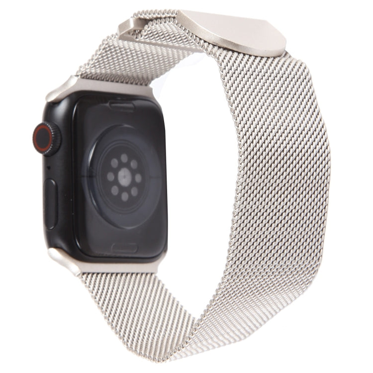 For Apple Watch 42mm Milanese Metal Magnetic Watch Band(Starlight) - Watch Bands by PMC TechLife | Online Shopping South Africa | PMC TechLife