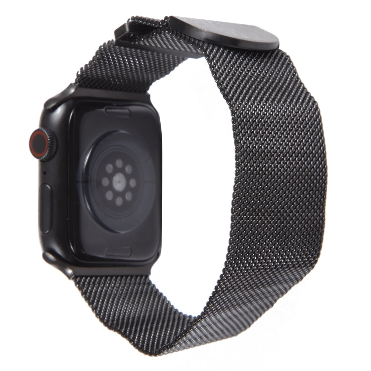 For Apple Watch 42mm Milanese Metal Magnetic Watch Band(Black) - Watch Bands by PMC TechLife | Online Shopping South Africa | PMC TechLife