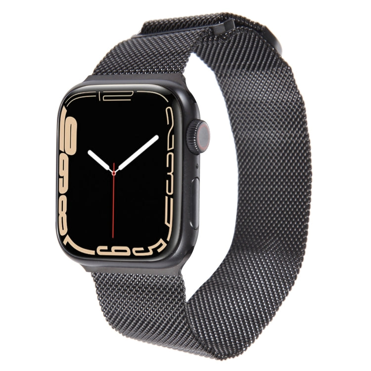 For Apple Watch 42mm Milanese Metal Magnetic Watch Band(Black) - Watch Bands by PMC TechLife | Online Shopping South Africa | PMC TechLife