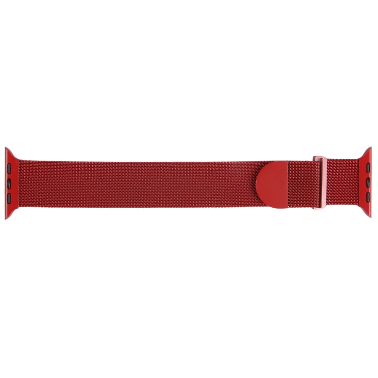 For Apple Watch 9 45mm Milanese Metal Magnetic Watch Band(Red) - Watch Bands by PMC TechLife | Online Shopping South Africa | PMC TechLife