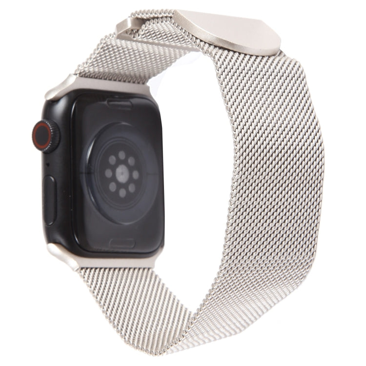For Apple Watch 9 41mm Milanese Metal Magnetic Watch Band(Starlight) - Watch Bands by PMC TechLife | Online Shopping South Africa | PMC TechLife