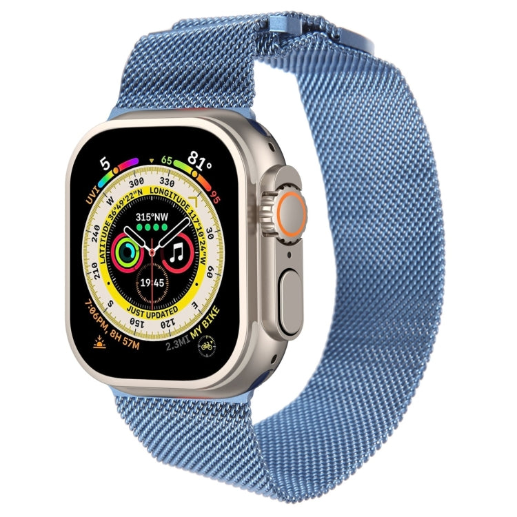 For Apple Watch 9 41mm Milanese Metal Magnetic Watch Band(Blue) - Watch Bands by PMC TechLife | Online Shopping South Africa | PMC TechLife