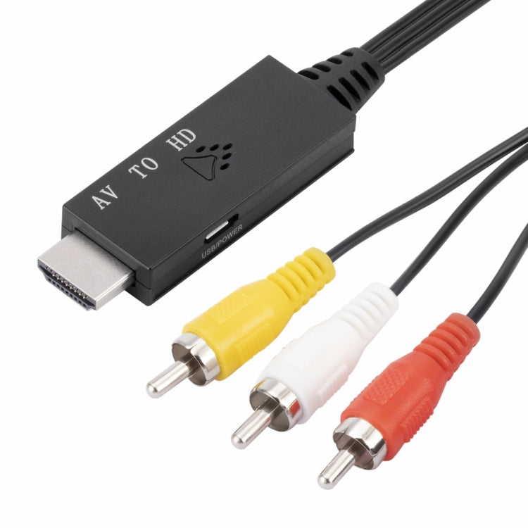 AV to HDMI 1080P HD Converter, Length: 1m(Black) - Converter by PMC TechLife | Online Shopping South Africa | PMC TechLife | Buy Now Pay Later Mobicred