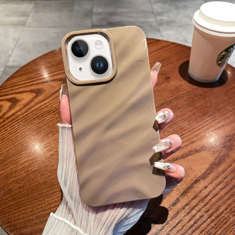 For iPhone 14 /13 Solid Color Wave Texture TPU Phone Case(Brown) - iPhone 14 Cases by PMC TechLife | Online Shopping South Africa | PMC TechLife