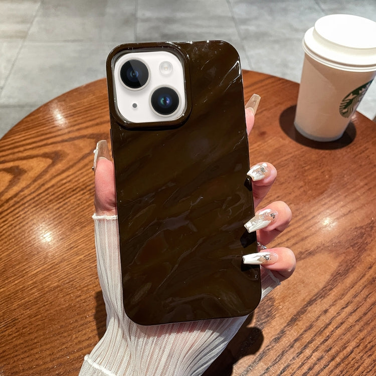 For iPhone 14 /13 Solid Color Wave Texture TPU Phone Case(Chocolate) - iPhone 14 Cases by PMC TechLife | Online Shopping South Africa | PMC TechLife