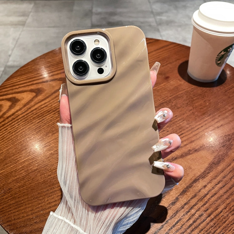 For iPhone 14 Pro Solid Color Wave Texture TPU Phone Case(Brown) - iPhone 14 Pro Cases by PMC TechLife | Online Shopping South Africa | PMC TechLife