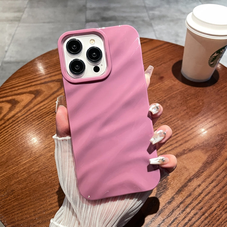 For iPhone 14 Pro Solid Color Wave Texture TPU Phone Case(Taro Purple) - iPhone 14 Pro Cases by PMC TechLife | Online Shopping South Africa | PMC TechLife