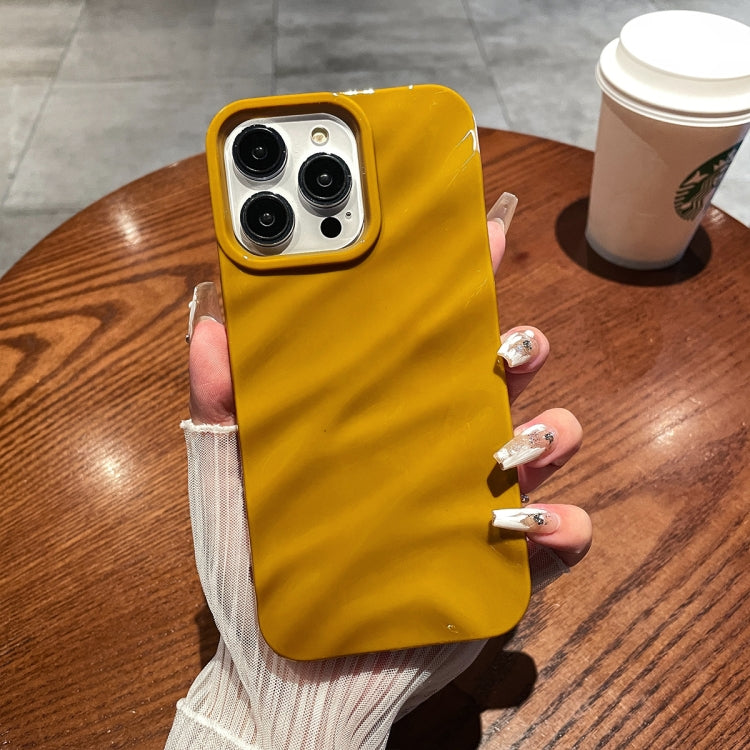 For iPhone 14 Pro Max Solid Color Wave Texture TPU Phone Case(Ginger) - iPhone 14 Pro Max Cases by PMC TechLife | Online Shopping South Africa | PMC TechLife