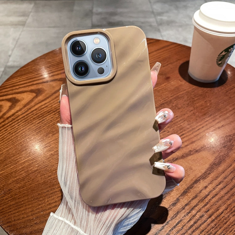 For iPhone 13 Pro Max Solid Color Wave Texture TPU Phone Case(Brown) - iPhone 13 Pro Max Cases by PMC TechLife | Online Shopping South Africa | PMC TechLife