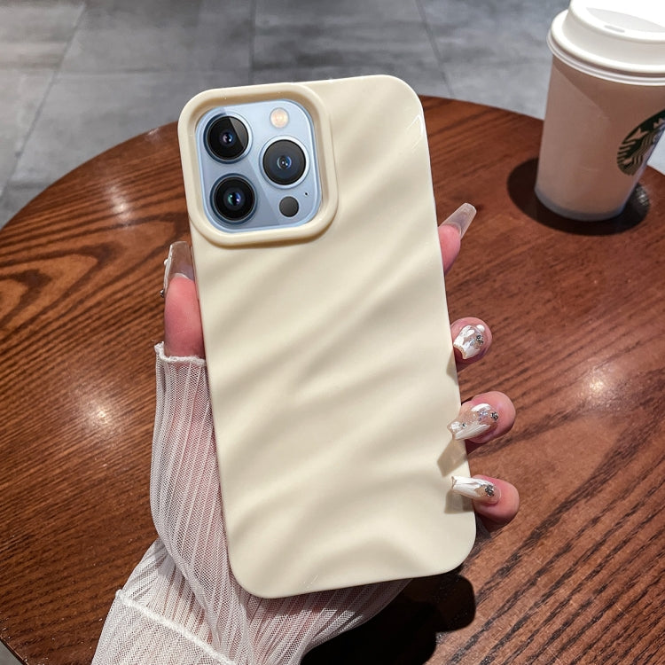 For iPhone 13 Pro Solid Color Wave Texture TPU Phone Case(Beige) - iPhone 13 Pro Cases by PMC TechLife | Online Shopping South Africa | PMC TechLife