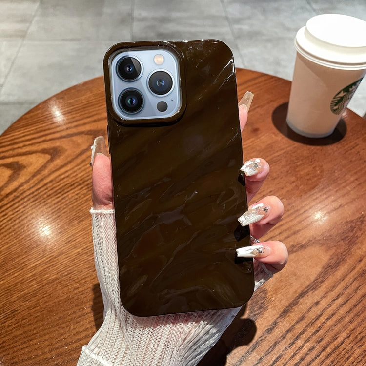 For iPhone 13 Pro Solid Color Wave Texture TPU Phone Case(Chocolate) - iPhone 13 Pro Cases by PMC TechLife | Online Shopping South Africa | PMC TechLife