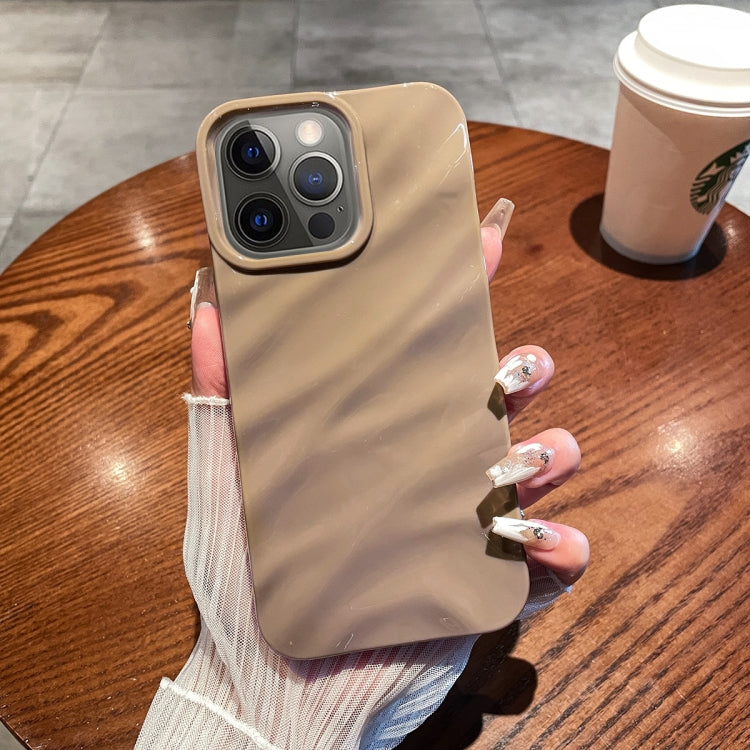 For iPhone 12 Pro Max Solid Color Wave Texture TPU Phone Case(Brown) - iPhone 12 Pro Max Cases by PMC TechLife | Online Shopping South Africa | PMC TechLife