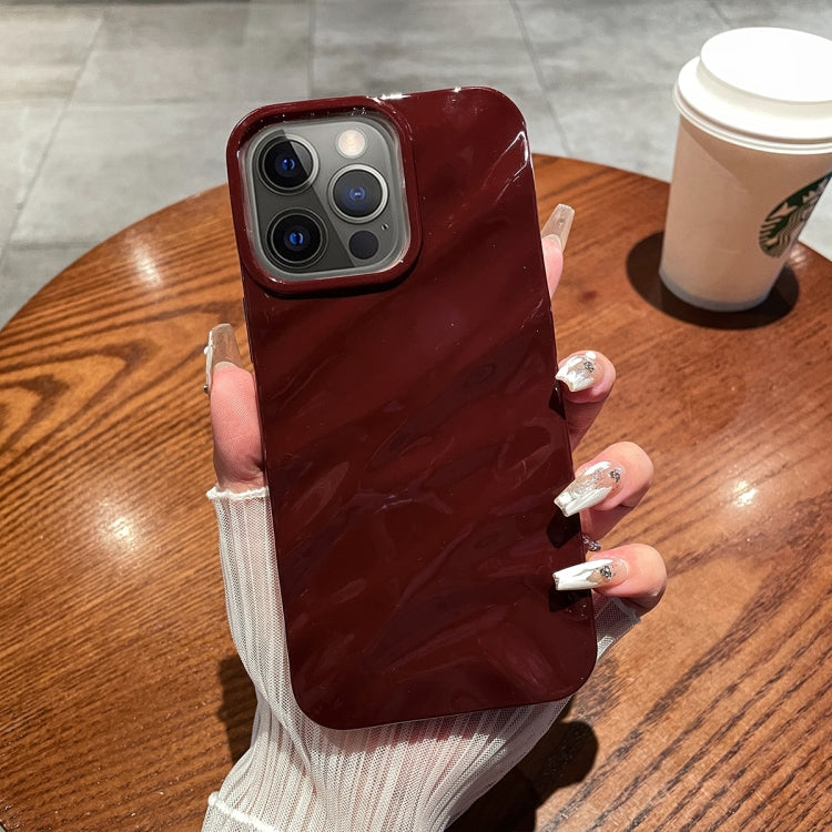 For iPhone 12 Pro Max Solid Color Wave Texture TPU Phone Case(Wine Red) - iPhone 12 Pro Max Cases by PMC TechLife | Online Shopping South Africa | PMC TechLife