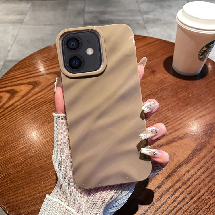 For iPhone 12 / 12 Pro Solid Color Wave Texture TPU Phone Case(Brown) - iPhone 12 / 12 Pro Cases by PMC TechLife | Online Shopping South Africa | PMC TechLife