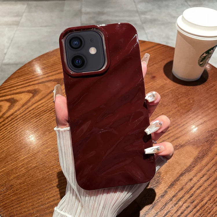 For iPhone 12 / 12 Pro Solid Color Wave Texture TPU Phone Case(Wine Red) - iPhone 12 / 12 Pro Cases by PMC TechLife | Online Shopping South Africa | PMC TechLife
