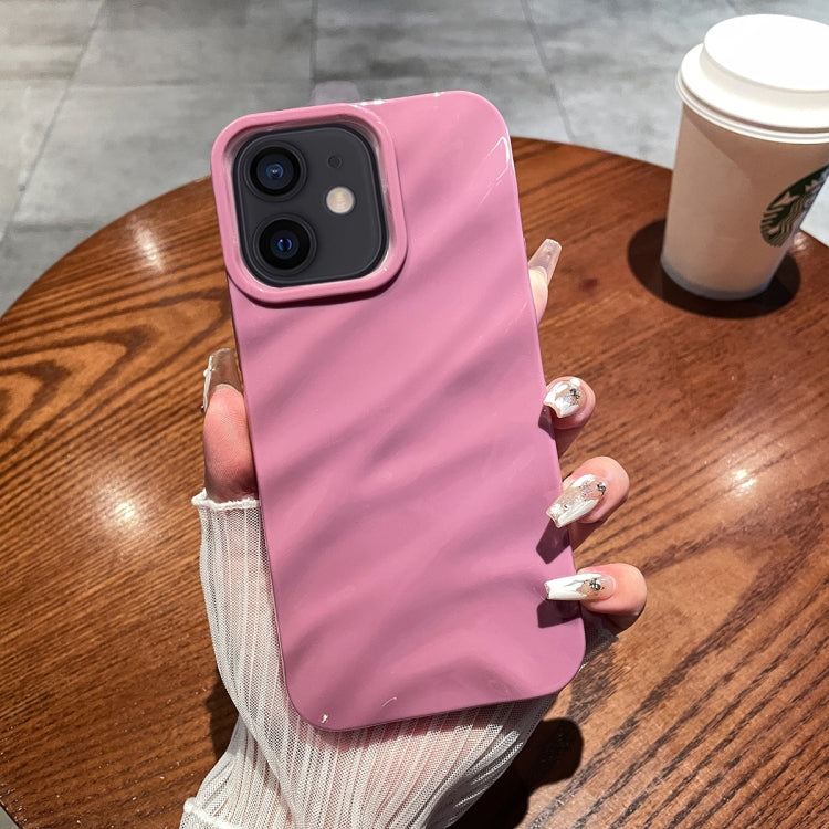 For iPhone 12 / 12 Pro Solid Color Wave Texture TPU Phone Case(Taro Purple) - iPhone 12 / 12 Pro Cases by PMC TechLife | Online Shopping South Africa | PMC TechLife