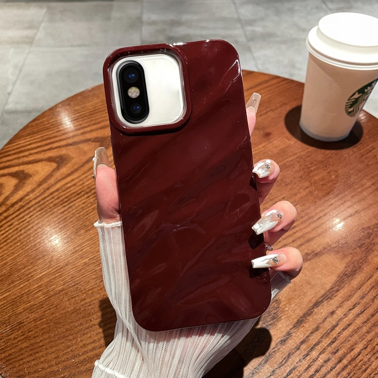 For iPhone X / XS Solid Color Wave Texture TPU Phone Case(Wine Red) - More iPhone Cases by PMC TechLife | Online Shopping South Africa | PMC TechLife