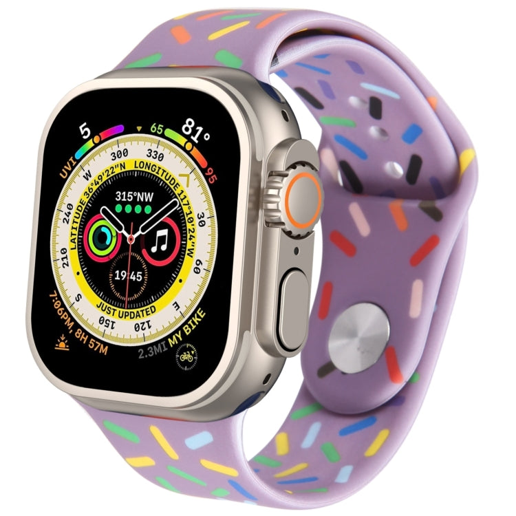 Rainbow Raindrops Silicone Watch Band For Apple Watch Ultra 49mm(Light Purple) - Watch Bands by PMC TechLife | Online Shopping South Africa | PMC TechLife