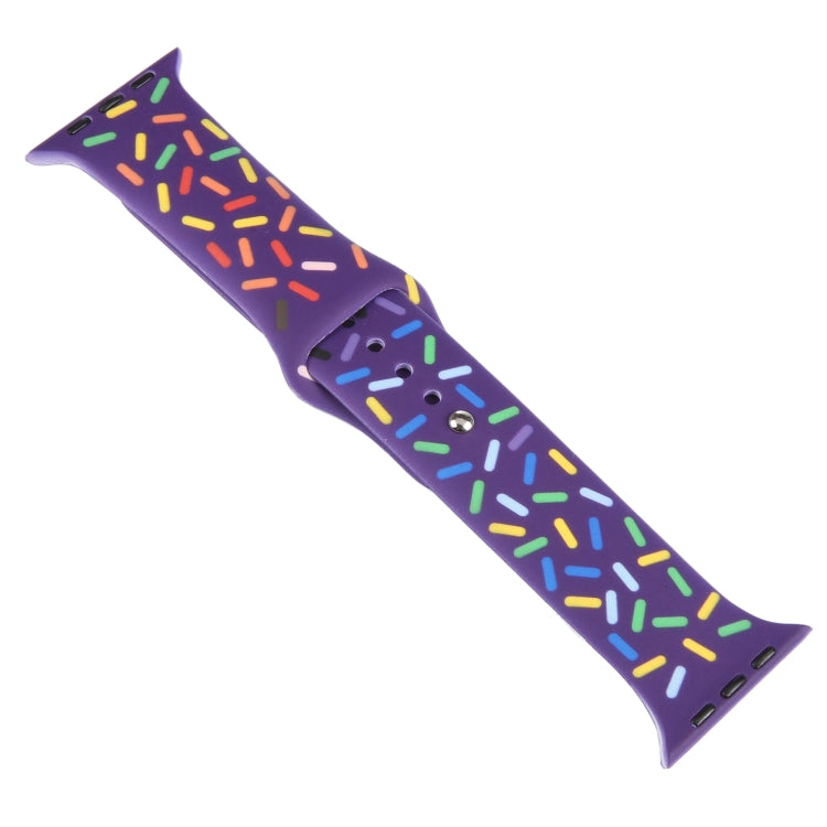 Rainbow Raindrops Silicone Watch Band For Apple Watch Ultra 49mm(Dark Purple) - Watch Bands by PMC TechLife | Online Shopping South Africa | PMC TechLife