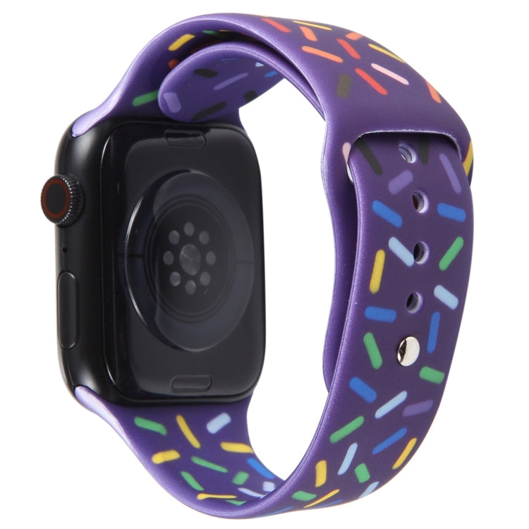 Rainbow Raindrops Silicone Watch Band For Apple Watch 8 41mm(Dark Purple) - Watch Bands by PMC TechLife | Online Shopping South Africa | PMC TechLife