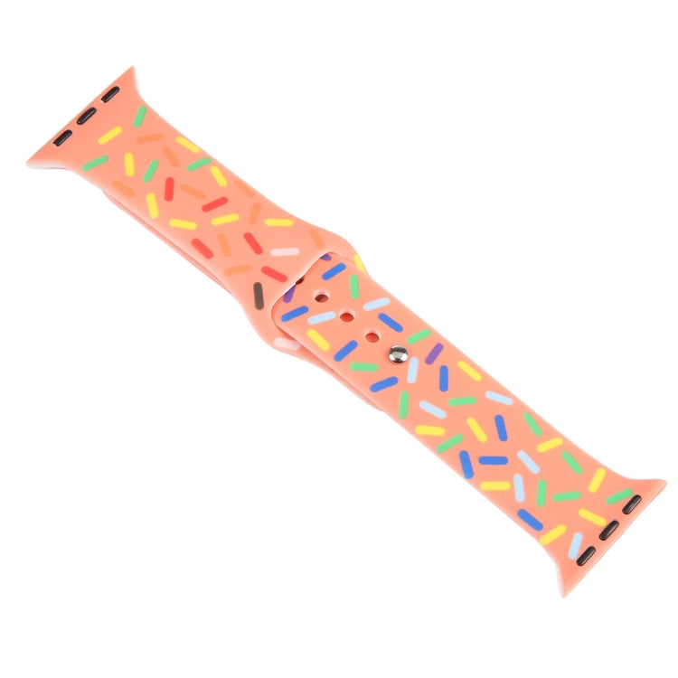 Rainbow Raindrops Silicone Watch Band For Apple Watch 8 45mm(Orange) - Watch Bands by PMC TechLife | Online Shopping South Africa | PMC TechLife
