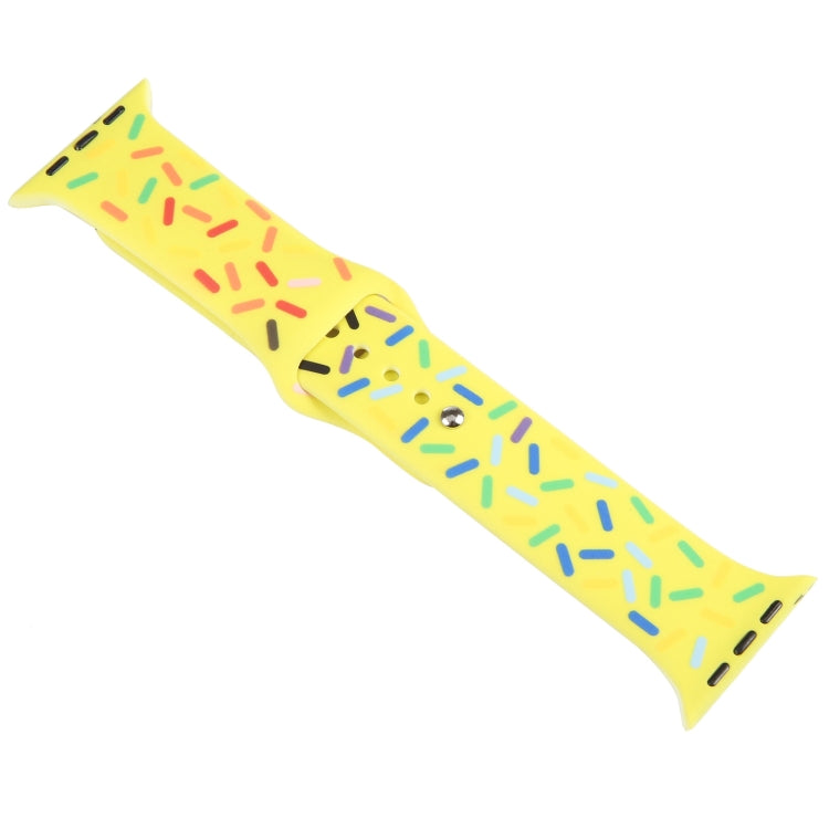 Rainbow Raindrops Silicone Watch Band For Apple Watch 7 41mm(Yellow) - Watch Bands by PMC TechLife | Online Shopping South Africa | PMC TechLife