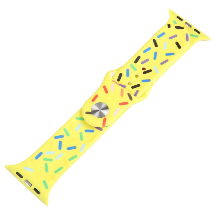 Rainbow Raindrops Silicone Watch Band For Apple Watch 7 41mm(Yellow) - Watch Bands by PMC Jewellery | Online Shopping South Africa | PMC Jewellery