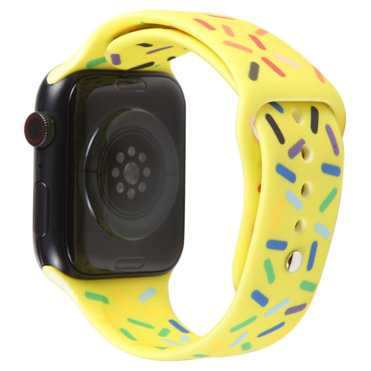 Rainbow Raindrops Silicone Watch Band For Apple Watch 7 41mm(Yellow) - Watch Bands by PMC TechLife | Online Shopping South Africa | PMC TechLife