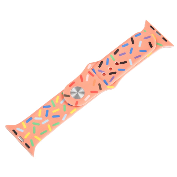 Rainbow Raindrops Silicone Watch Band For Apple Watch 7 45mm(Orange) - Watch Bands by PMC TechLife | Online Shopping South Africa | PMC TechLife