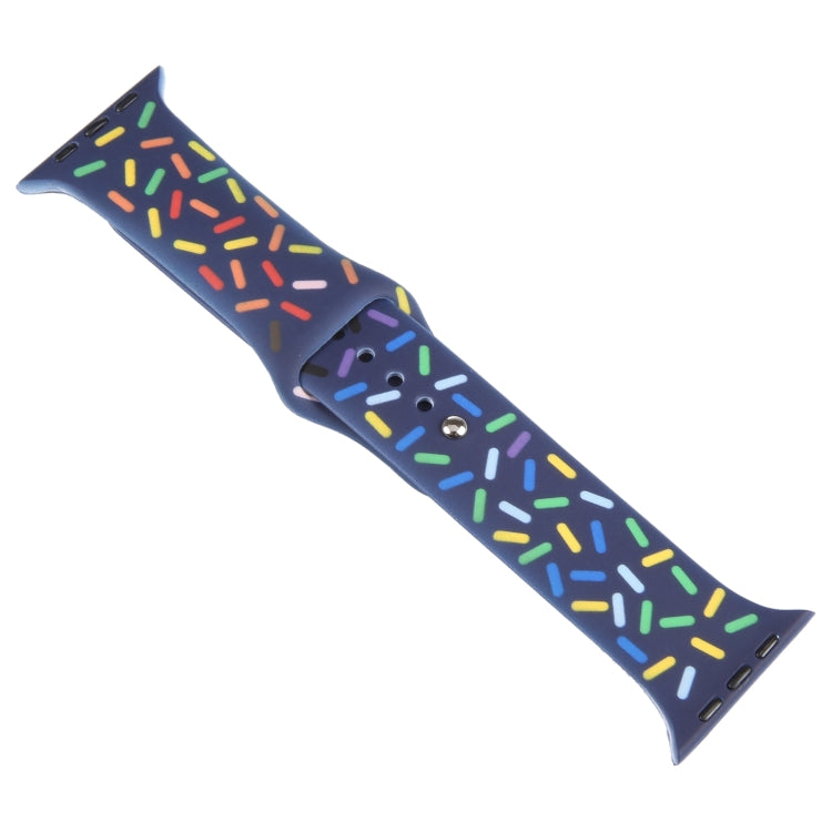 Rainbow Raindrops Silicone Watch Band For Apple Watch SE 40mm(Midnight) - Watch Bands by PMC TechLife | Online Shopping South Africa | PMC TechLife