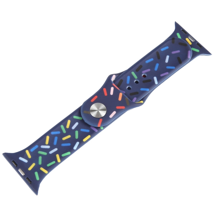 Rainbow Raindrops Silicone Watch Band For Apple Watch SE 40mm(Midnight) - Watch Bands by PMC TechLife | Online Shopping South Africa | PMC TechLife