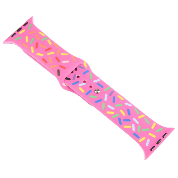 Rainbow Raindrops Silicone Watch Band For Apple Watch SE 40mm(Rose Red) - Watch Bands by PMC TechLife | Online Shopping South Africa | PMC TechLife