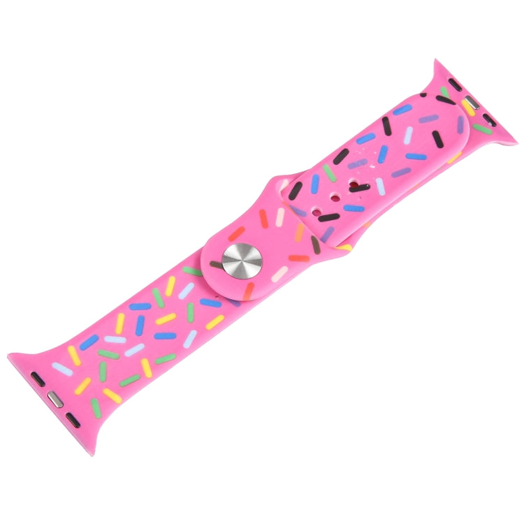 Rainbow Raindrops Silicone Watch Band For Apple Watch SE 40mm(Rose Red) - Watch Bands by PMC TechLife | Online Shopping South Africa | PMC TechLife