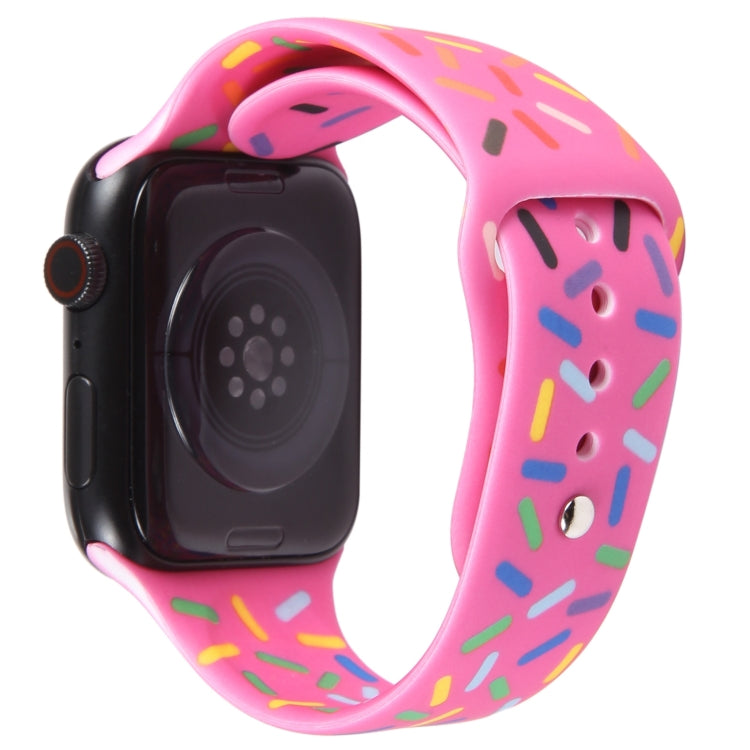 Rainbow Raindrops Silicone Watch Band For Apple Watch SE 40mm(Rose Red) - Watch Bands by PMC TechLife | Online Shopping South Africa | PMC TechLife