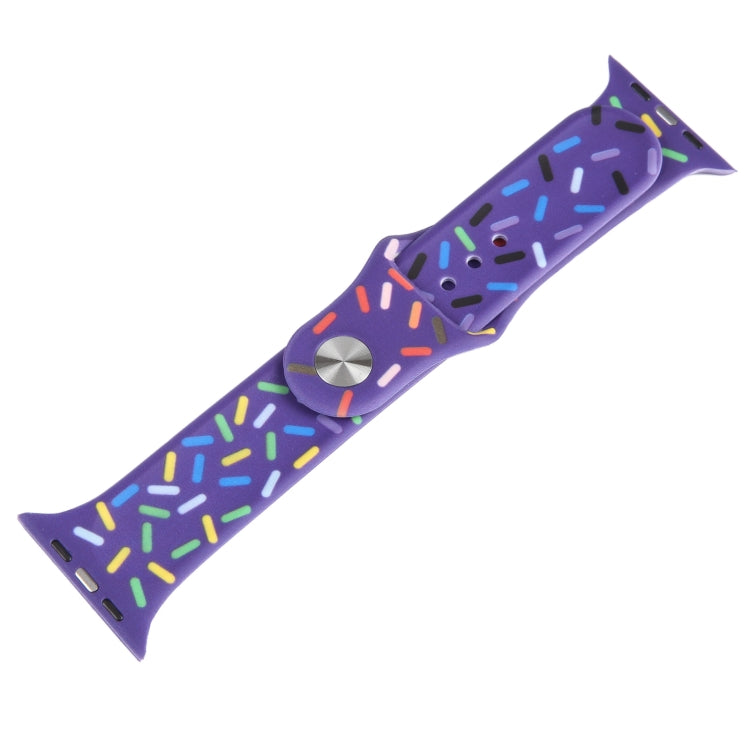Rainbow Raindrops Silicone Watch Band For Apple Watch SE 44mm(Dark Purple) - Watch Bands by PMC TechLife | Online Shopping South Africa | PMC TechLife