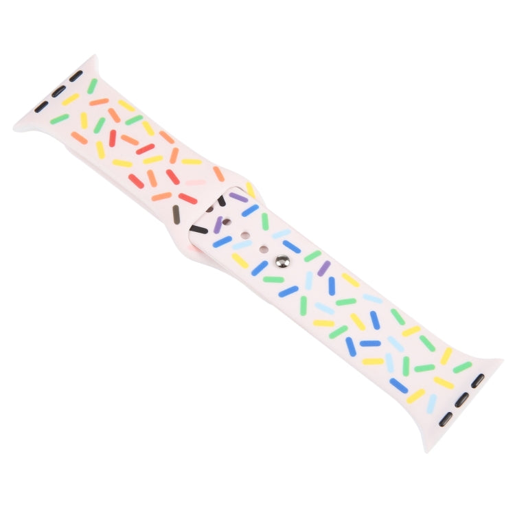 Rainbow Raindrops Silicone Watch Band For Apple Watch 6 40mm(Pink) - Watch Bands by PMC TechLife | Online Shopping South Africa | PMC TechLife