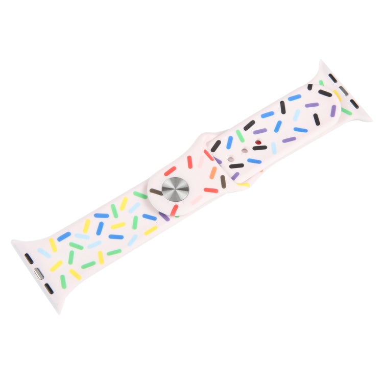 Rainbow Raindrops Silicone Watch Band For Apple Watch 6 40mm(Pink) - Watch Bands by PMC TechLife | Online Shopping South Africa | PMC TechLife