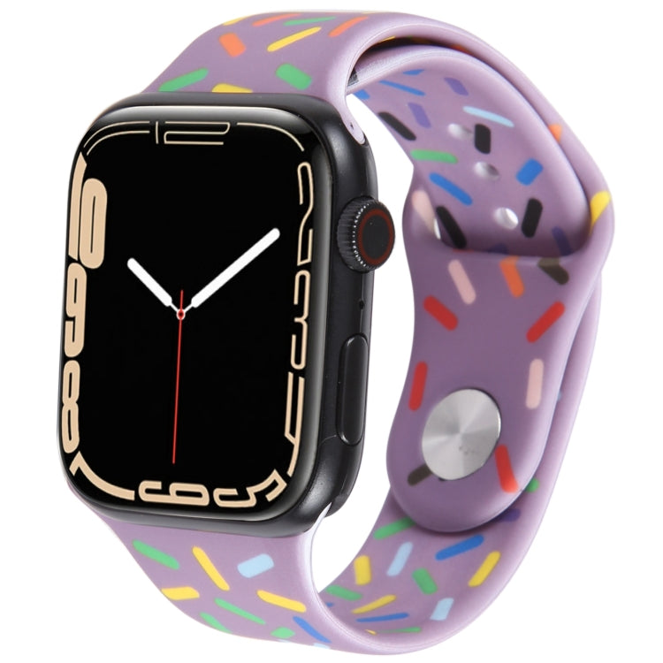 Rainbow Raindrops Silicone Watch Band For Apple Watch 6 40mm(Light Purple) - Watch Bands by PMC TechLife | Online Shopping South Africa | PMC TechLife