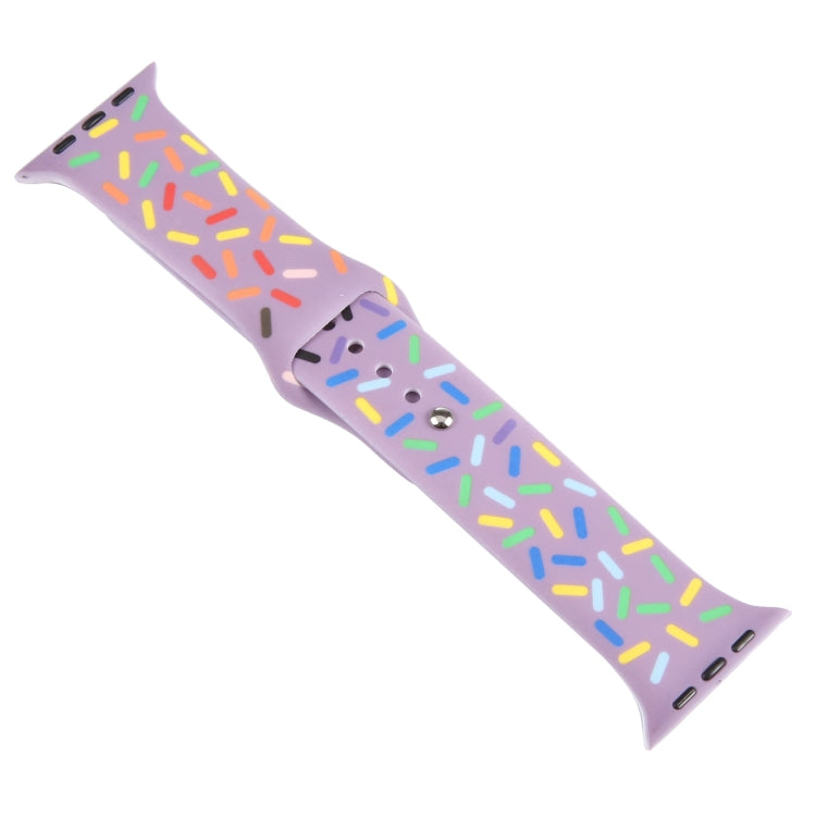 Rainbow Raindrops Silicone Watch Band For Apple Watch 6 40mm(Light Purple) - Watch Bands by PMC TechLife | Online Shopping South Africa | PMC TechLife