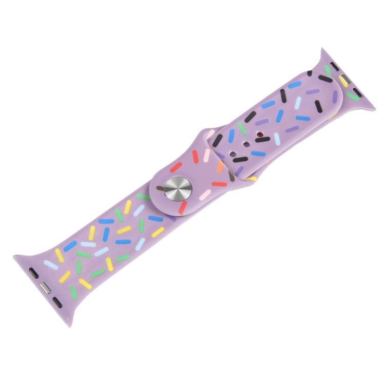 Rainbow Raindrops Silicone Watch Band For Apple Watch 6 40mm(Light Purple) - Watch Bands by PMC TechLife | Online Shopping South Africa | PMC TechLife