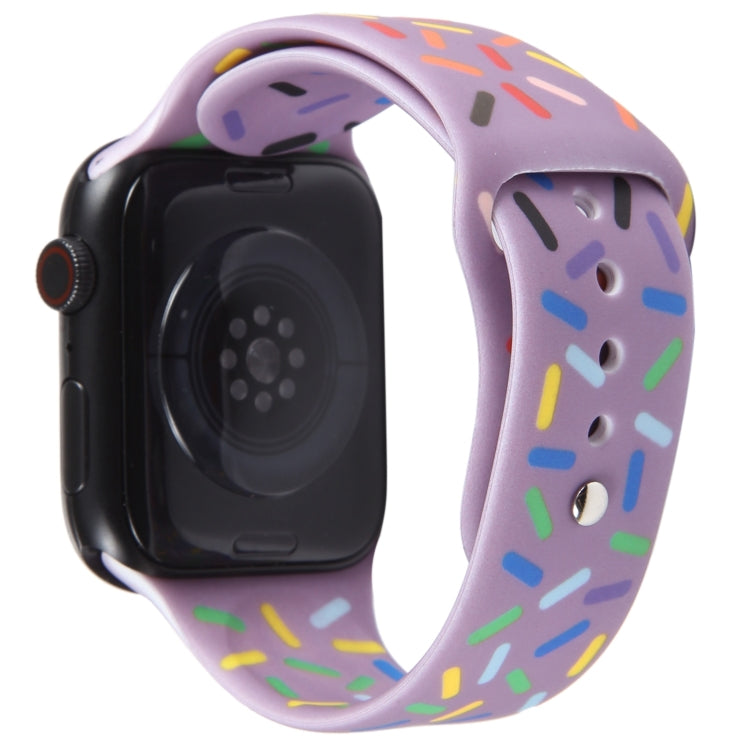 Rainbow Raindrops Silicone Watch Band For Apple Watch 6 40mm(Light Purple) - Watch Bands by PMC TechLife | Online Shopping South Africa | PMC TechLife