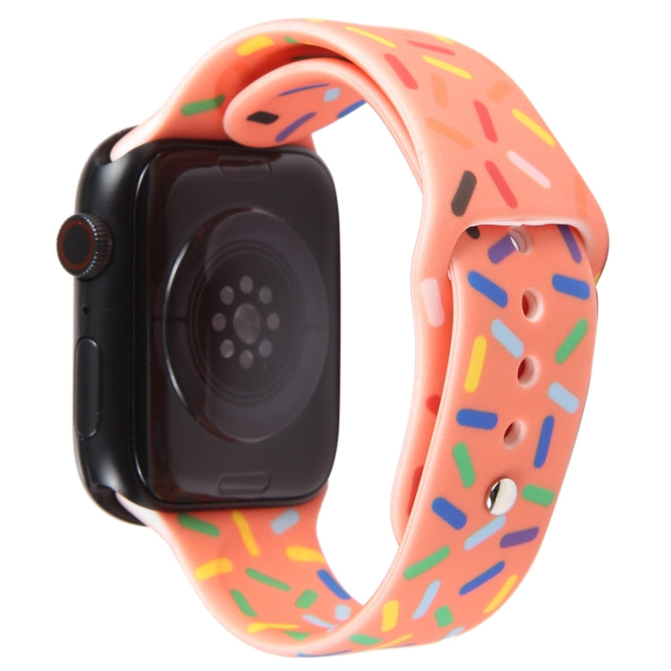 Rainbow Raindrops Silicone Watch Band For Apple Watch 5 40mm(Orange) - Watch Bands by PMC TechLife | Online Shopping South Africa | PMC TechLife