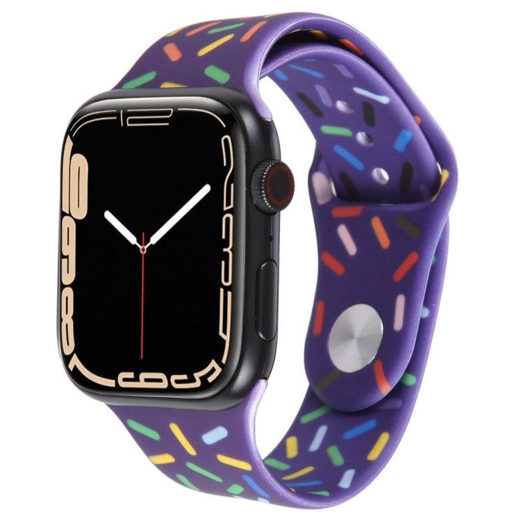 Rainbow Raindrops Silicone Watch Band For Apple Watch 4 44mm(Dark Purple) - Watch Bands by PMC TechLife | Online Shopping South Africa | PMC TechLife