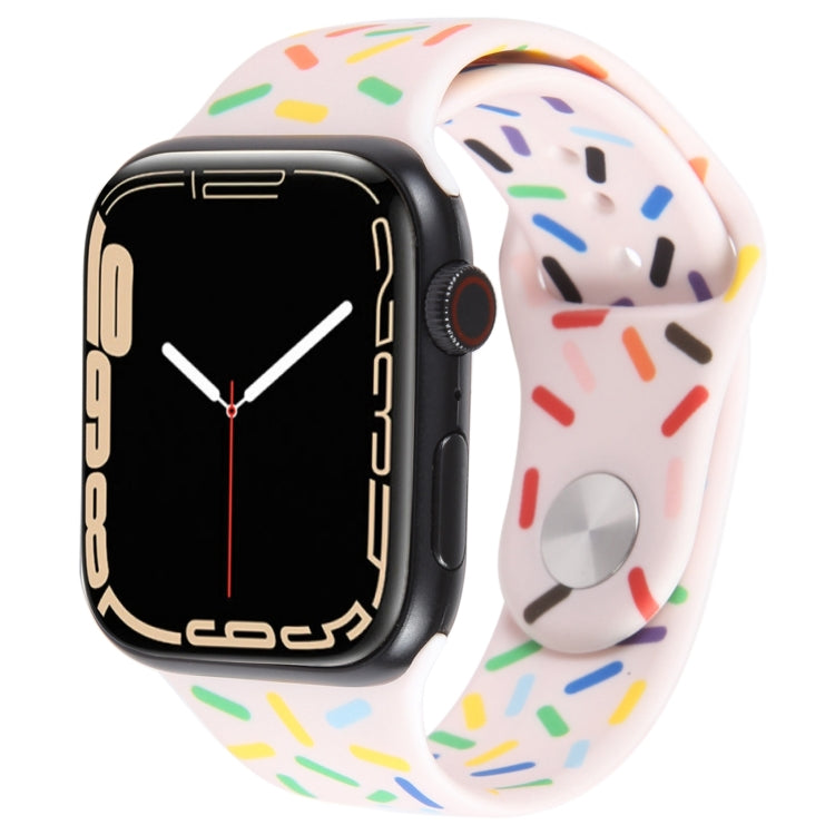 Rainbow Raindrops Silicone Watch Band For Apple Watch 3 42mm(Pink) - Watch Bands by PMC TechLife | Online Shopping South Africa | PMC TechLife